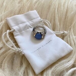 David Yurman Large Chalcedony Diamond Ring